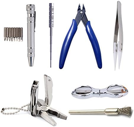 Jomohoon 7PCS Super Practical Tool Kit - DIY Winding Tools Set Scissors Ceramic Tweezer Wire Cutters Screw Driver Brush Multifunction Hand Tool