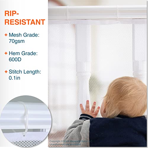 RovingCove Stair Banister Guard 5ft x 3ft, Railing Safety Net for Baby