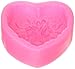 Moldiy Heart Shape Silicone Soap Making Art Clay Craft Mold with Delicate Floral Pattern