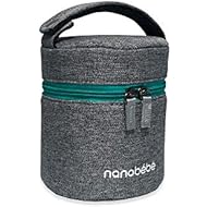 NANOBÉBÉ nanobebe Breastmilk Baby Bottle Cooler & Travel Bag with Ice Pack Included. Compact Triple Insulated, Easily attaches to Stroller or Diaper Bag- Grey