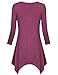 Tunic Top for Leggings for Women,Timeson Elbow Sleeve V-Neck Asymmetrical Hem Tunics Irregular Maternity Top with Pockets Purple Red XX-Large
