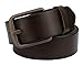 Bullko Men's Genuine Leather Belt Casual Jean Brown Belts 1 1/2