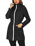 Doreyi Lightweight Raincoat for Women Waterproof Packable Hooded Outdoor Hiking Long Rain Jacket Active Rainwear