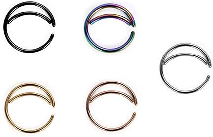 Tunsun Stainless Steel Moon Nose Ring Hoop Indian Nose Ring Septum Ring Nose Jewelry Nose Piercing Small Nose Hoop