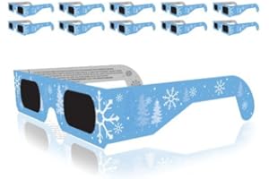 Christmas 3D Glasses - Holiday Specs Transform Lights into Magical Snowflake Image (10 Pack)