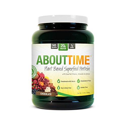 About Time Plant Based Superfood Protein, All Natural,Gluten/Cholesterol Free, 20g of Protein Per Serving (Chocolate Shake - 2 Pounds)