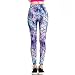 Aumy Women’s Mermaid Digital Printed High Waist Yoga Leggings Full Length Workout Capris Pants, Mermaid Purple, Free Size