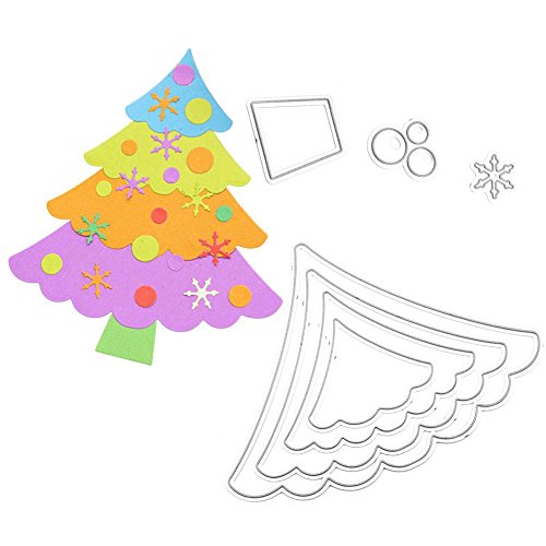 Whitelotous Different Patterns Metalic Christmas Cutting Dies Stencil DIY Scrapbooking Album Paper Card (Tree) - Thumbnail 2