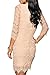 made2envy Allover Lace Three Fourth Sleeves Dress (S, Peach) LLC27971SS