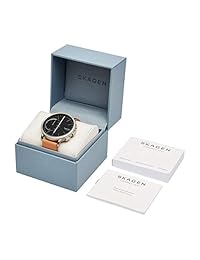 Skagen Connected   Reloj inteligente híbrido de titanio y piel para hombre, color plata, marrón (SKT1104)