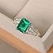 Metmejiao Vintage Ring Women Deep Green Gemstone 14k White Gold Filled Wedding Bridal Band Ring (10)