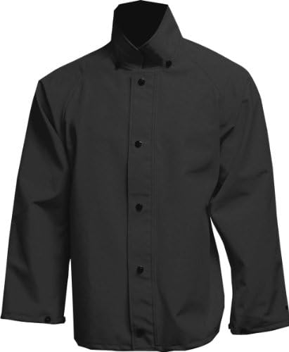 WaterShed 900041-TBK-MED StormShield Snap Storm Front Waterproof GORE-TEX Jacket with Cuff and Hood Snaps, 30" Length, Medium, Black