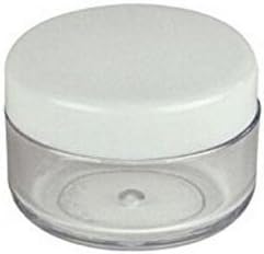 TOPWEL 25PCS 10g/15g/20g Refillable Plastic Screw Cap Lid with Clear Base Empty Plastic Container Jars for Nail Powder Bottles Eye Shadow Container Lot Powder Container (20g, White)