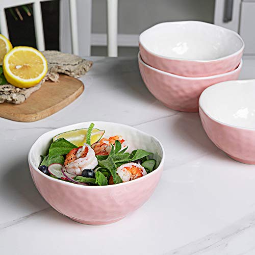 Krokori Salad Bowls, Ceramic Bowls Cereal Bowls Soup Bowls with Ruffled Edge for Salad, Cereal