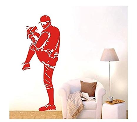 Vinyl-Wandaufkleber 3D Wandaufkleberbaseball Athleten Abnehmbare Wandaufkleber Aufkleber Aufkleber Wohnkultur Wandbild Dekora
