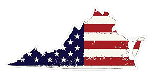 Virginia State (J46) USA Flag Distressed Vinyl Decal Sticker Car/Truck Laptop/Netbook Window
