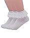 YASIDI Women Socks, Comfortable No-Show Cotton Ankle lace Socks (3 Pairs, White)