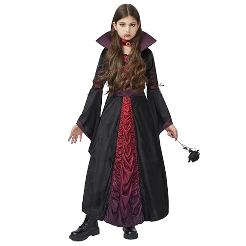 Spooktacular Creations Halloween Girls Royal Vampire Costume for Kids and GIrls, Gothic Queen Halloween Dress Up for Party