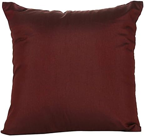 Amps Linen 100% Cotton Solid 300 Thread Count zipper closure Cushion Cover 12"x20", Burgundy
