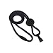 Specialist ID Black Heavy Duty Lanyard with Round Slider and Plastic No Twist Hook - MRI and Metal Detector Friendly, Safety Breakaway Quick Release Clasp