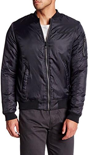 Fresh Brand Mens Casual Lightweight Bomber / Flight Jacket (Small, Black)