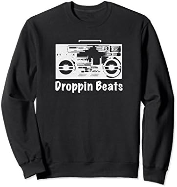 Unisex Droppin Beats Cool Beatbox 90s Music Graphic Sweatshirt 2XL Black