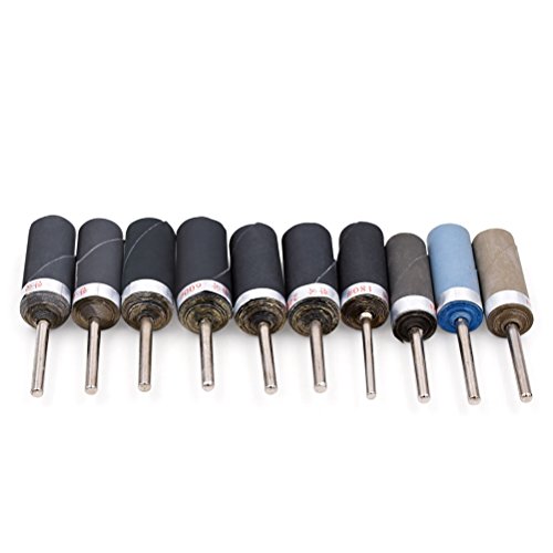 Sanding Drums Sleeves - GOXAWEE Sanding Grinding Ratory Tool Accessories, Sandpaper Polishing Burs Stick Roll for Metalworking, Woodworking - 10 Different Grit 180-7000 - Thumbnail 4