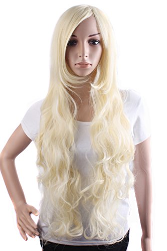 MapofBeauty Fashion Long Big Spiral Curl Cosplay Wig (Light Blonde)