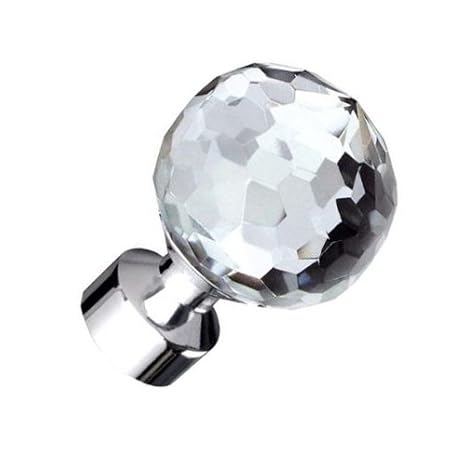 Home Treats 28mm Crystal Curtain Pole Finals 2 Pk Chrome Amazon