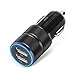 KWE 2.1A / 24W 2-Port Titanium Car Charger for iPhone 6 / 6S Plus / 5S / 5 / 4, iPad, Ipod, Samsung Galaxy, Smart Phones, Tablets(BLACK)