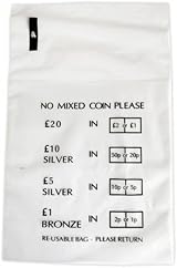 Money Bags Clear Plastic Coin Bank Bags for Cash Sorting 25 Pack view 2