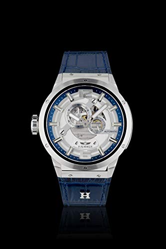 HMMER-Herren-Armbanduhr-Analog-Automatik-mit-Kalbslederarmband-GG-200