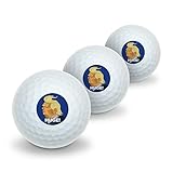GRAPHICS & MORE Huge! Donald Trump Caricature with Wind Blowing Hair Funny Novelty Golf Balls 3 Pack