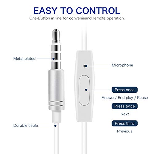 Wired Headphones, Amoner Earbuds Waterproof Sports Headphones, Stereo Sound Headsets Earbuds with Microphone for Phone 6/6s Plus/5s/SE, Galaxy, Android Smartphones, Tablets - Thumbnail 2