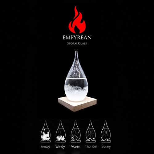 Empyrean Decorative Storm Glass - Water Drop Weather Predictor Creative Forecast Bottle Barometer Weather Glass - 17th Century European Meteorological Stylish Display Large Home Glass Crafts (Large)