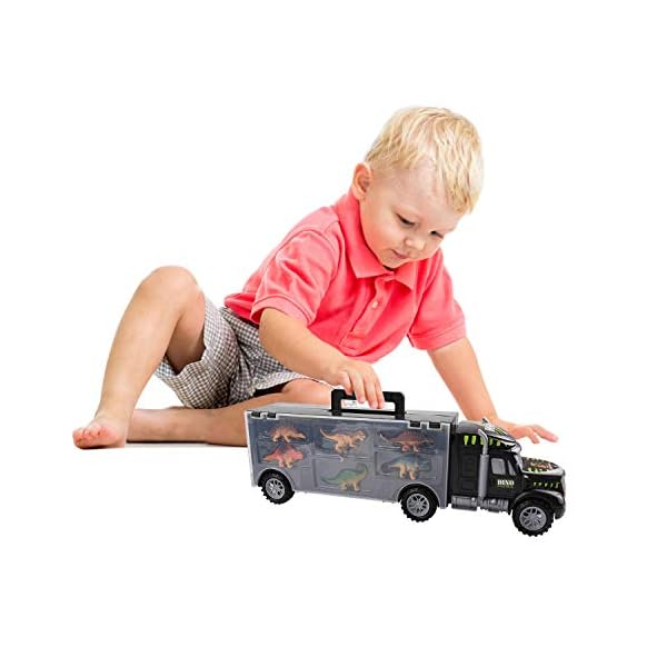 Dinosaur Truck Toy, Dinosaur Truck Set with 6 Mini Dinosaurs Educational Kids Truck Toy Car for Children Boys Girls