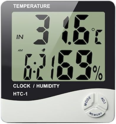 audiosharp LCD Digital Temperature Thermometer Humidity Hygrometer Meter with Clock Calendar Alarm