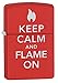 Zippo Keep Calm Lighter, Red Matte