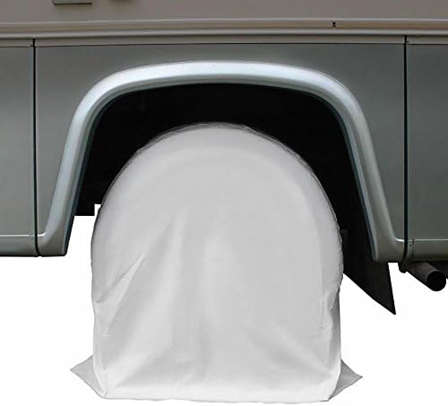 Summates RV Wheel Cover (19-21" Diameter x 6.75" width, White)
