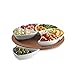 B. Smith Lazy Susan Swirl Server, 6 Pieces Division Tray, Perfect for Salad, Chips