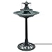 Giantex 3-Tier Pedestal Bird Bath Fountain W/Pump Polyresin Water Fountain Indoor Outdoor Decor Vintage Yard Art