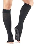 ToeSox Scrunch Women's Grip Half Toe Grip Socks (Onyx) Medium