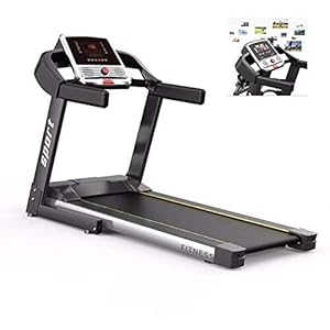 Fitness Club Professional treadmill, Folding, Walking machines Load 120kg, Compatible WiFi- Exercise Bike, 7 Inch Touch Screen Color Computer Black