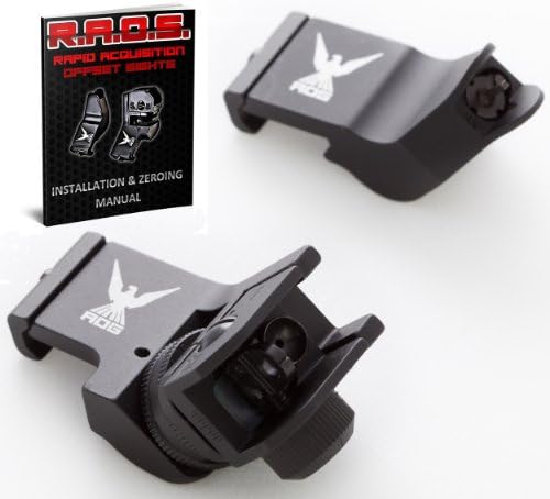 American 45 Degree Offset Rapid Transition BUIS Backup Iron Sights For Rifles Comes With Manual