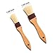 1 inch & 1.5 inch Pastry Brush Natural Boar Bristle Basting Brush Kitchen Oil Brush with Beech Wooden Handle and Hanging Rope String Grill BBQ Sauce Baster Baking Cooking Marinade Brushes (Pack of 2)