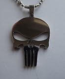THE PUNISHER SKULL PENDANT NECKLACE 316L STAINLESS STEEL UNISEX HARLEY BIKER