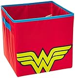 Everything Mary Wonder Woman Collapsible Storage Bin by DC Comics - Cube Organizer for Closet, Kids Bedroom Box, Playroom Chest - Foldable Home Decor Basket Container with Strong Handles and Design