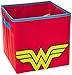 Everything Mary Con Wonder Woman Collapsible Storage Bin by DC Comics-Cube Organizer for Closet, Kids Bedroom Box, Playroom Chest-Foldable Home Decor Basket Container with Strong Handles and, Red