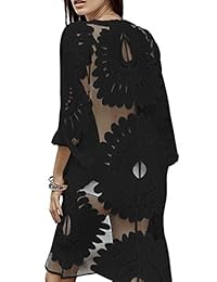 shermie - Traje de baño de encaje con diseño floral para mujer