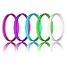 Silicone Wedding Ring Women, LUNIQI Thin Affordable Stackable Durable Rubber Safe Band Love, Couple, Souvenir Outdoor Active Exercise Style
